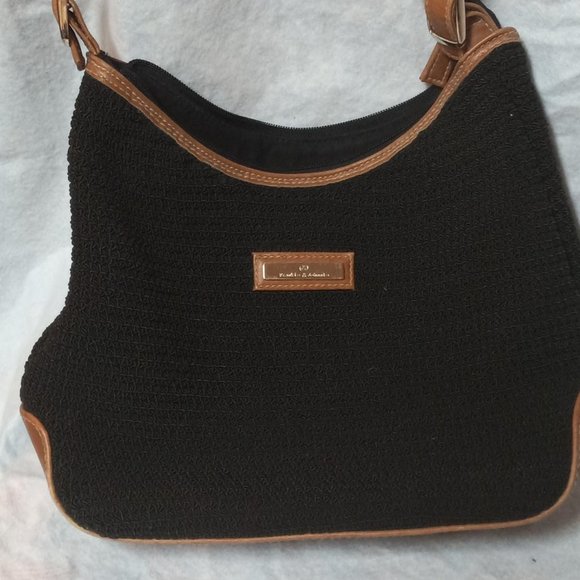 Purse, Frankie & Johnnie , woman's purse,crossbody, Black and tan , - Picture 2 of 9